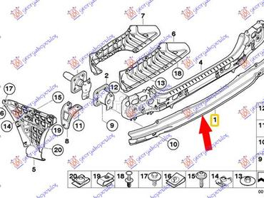 SINA ZADNJEG BRANIKA za BMW Serija 5 od 2003. do 2010. god.