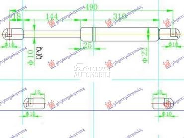 AMORTIZER GEPEK VRATA 830... za Nissan Pathfinder od 2006. do 2013. god.