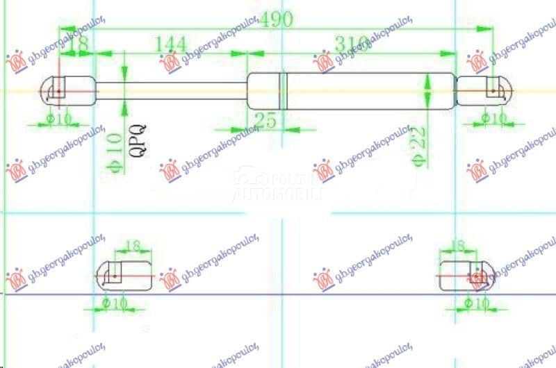 AMORTIZER GEPEK VRATA 830...