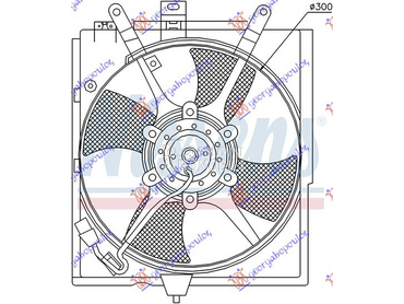 VENTILATOR HLADNJAKA KOMPLET ( za Mitsubishi Carisma od 1996. do 2005. god.