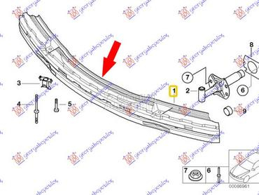 SINA PREDNJEG BRANIKA ALUMINIJ za BMW Serija 3 od 1999. do 2002. god.
