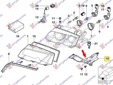 NOSAC FARA PLASTICNI za BMW Serija 3 od 1999. do 2002. god.