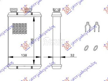 GREJAC KABINE (205x138) za BMW Serija 3 od 1999. do 2002. god.