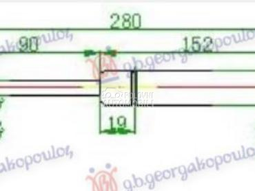 AMORTIZER GEPEK VRATA (630N) za Audi 80 od 1991. do 1994. god.