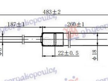 AMORTIZER GEPEK VRATA (483L-53 za Dodge Caliber od 2007. do 2025. god.