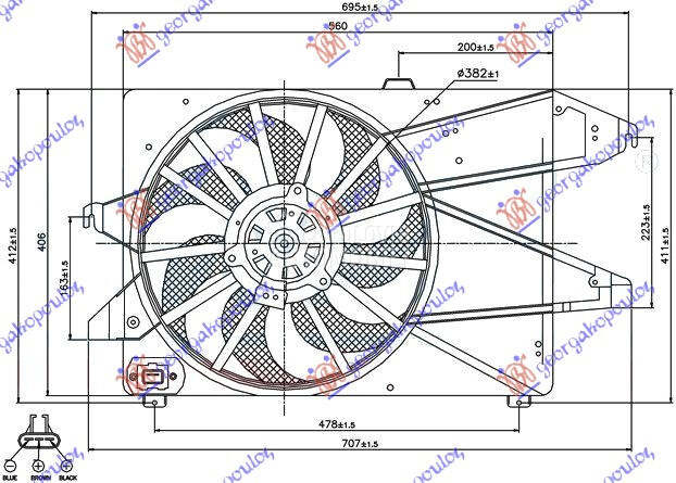 VENTILATOR HLADNJAKA KOMPLET (