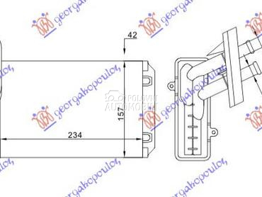 GREJAC KABINE (234x157x42) za Seat Arosa od 1997. do 2000. god.