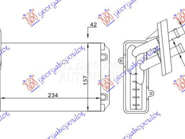 GREJAC KABINE (234x157x42) za Seat Arosa od 2000. do 2004. god.