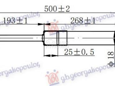 AMORTIZER GEPEK VRATA 00- (500 za Audi A3 od 1996. do 2003. god.
