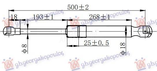 AMORTIZER GEPEK VRATA 00- (500