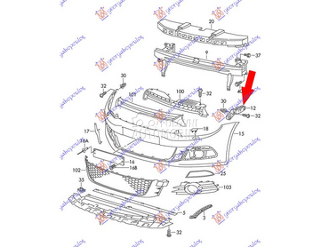 NOSAC PREDNJEG BRANIKA BOCNI P za Volkswagen Scirocco od 2008. do 2014. god.