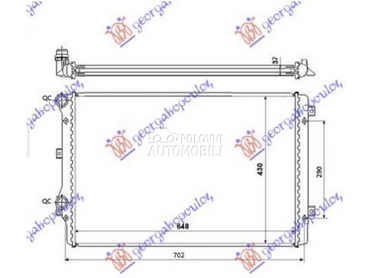 HLADNJAK MOTORA 1.8/2.0 TFSi B za Škoda Superb od 2008. do 2013. god.
