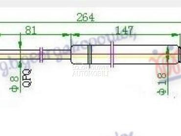 AMORTIZER GEPEK VRATA (264L-46 za Alfa Romeo 156 od 1997. do 2003. god.