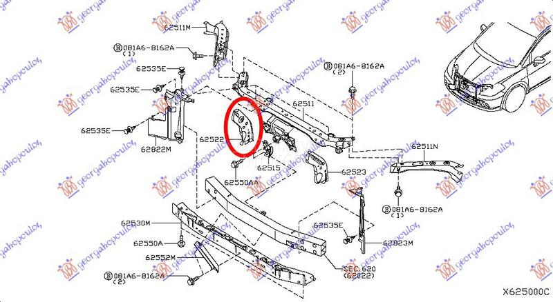 NOSAC FARA VERTIKALNI METALNI