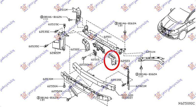 NOSAC FARA VERTIKALNI METALNI