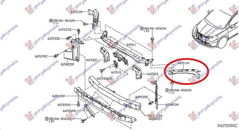 NOSAC FARA HORIZONTALNI METALN