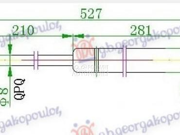AMORTIZER GEPEK VRATA (527L-45 za Škoda Favorit od 1989. do 1994. god.