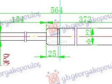 AMORTIZER GEPEK VRATA (564L-62 za Volvo XC60 od 2008. do 2013. god.