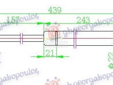 AMORTIZER GEPEK VRATA (440L-55 za Volkswagen Golf 6 od 2008. do 2013. god.