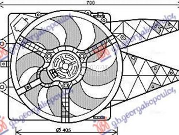 VENTILATOR KOMPLET (1.4cc DIZE za Fiat Bravo od 2007. do 2014. god.