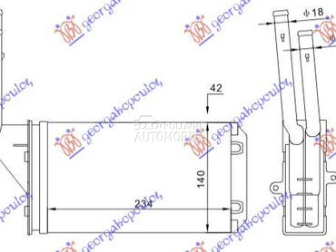 GREJAC KABINE (234x140) za Citroen AX od 1987. do 1991. god.