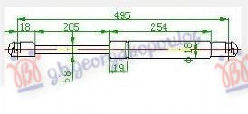 AMORTIZER GEPEK VRATA (495L-42
