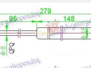 AMORTIZER GEPEK VRATA 4 VRATA za Volkswagen Passat od 1997. do 2000. god.