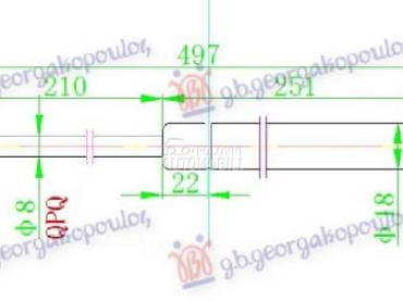 AMORTIZER GEPEK VRATA (497L-59 za Renault Laguna od 2007. do 2015. god.