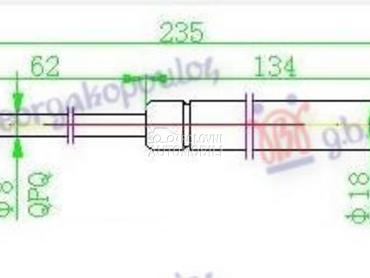 AMORTIZER GEPEK VRATA (CABRIO) za Mazda MX-5 od 2009. do 2015. god.