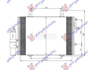 HLADNJAK KLIME (500x380) za Renault Kangoo od 1998. do 2003. god.