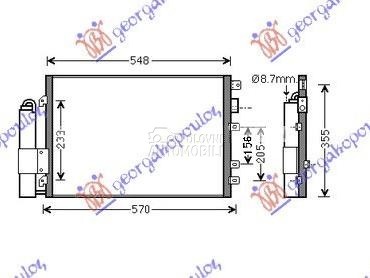 HLADNJAK KLIME 1.4 cc8V 1.6cc1 za Renault Kangoo od 2003. do 2008. god.