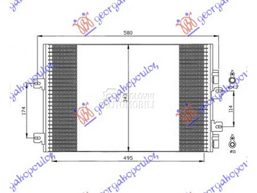 HLADNJAK KLIME 1.5cc DIZEL (50 za Renault Kangoo od 2003. do 2008. god.