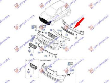 SINA PREDNJEG BRANIKA za Kia Picanto od 2004. do 2008. god.
