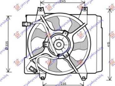 VENTILATOR KOMPLET (BENZIN/DIZ za Kia Picanto od 2004. do 2008. god.
