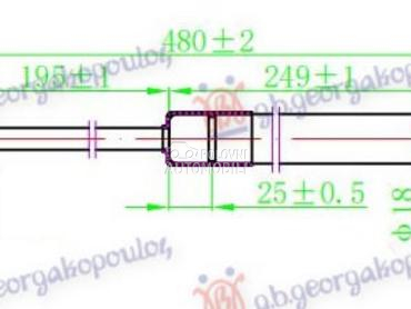 AMORTIZER GEPEK VRATA (480L-33 za Kia Picanto od 2004. do 2008. god.