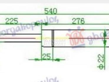 AMORTIZER GEPEK VRATA (543L-46 za Mercedes Benz B Klasa od 2006. do 2008. god.