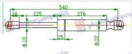 AMORTIZER GEPEK VRATA (543L-46