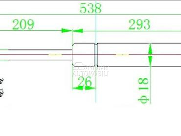 AMORTIZER GEPEK STAKLA (526.5L za Citroen C4 Picasso od 2007. do 2014. god.