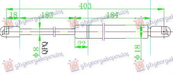 AMORTIZER GEPEK VRATA (403L-62