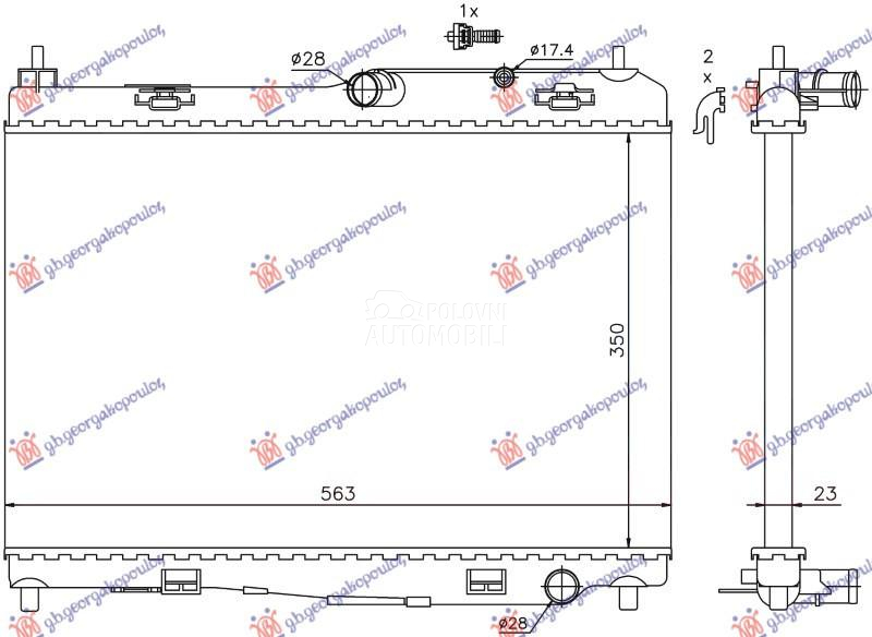 HLADNJAK MOTORA 1.25/1.4/1.6 B