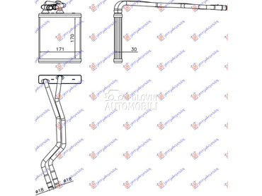 GREJAC KABINE (170x171x30) za Ford Fiesta od 2008. do 2013. god.