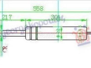 AMORTIZER GEPEK VRATA (558L-45 za Mazda 5 od 2005. do 2010. god.