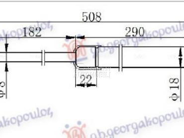 AMORTIZER GEPEK VRATA (505L-58 za Jeep Grand Cherokee od 2005. do 2008. god.