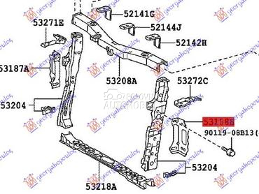 NOSAC HLADNJAKA METALNI za Toyota Auris od 2012. do 2015. god.