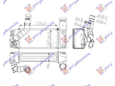 HLADNJAK INTERKULERA 1.4 D4D ( za Toyota Auris od 2006. do 2010. god.