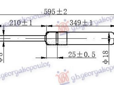 AMORTIZER GEPEK VRATA (595L-50 za Renault Laguna od 1994. do 1998. god.