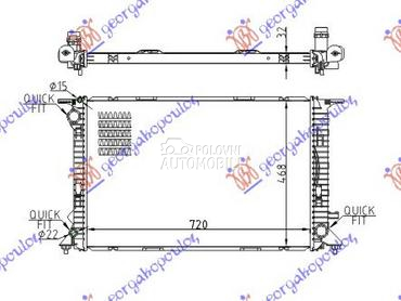HLADNJAK MOTORA 2.7/3.0 Tdi - za Audi A4 od 2007. do 2011. god.