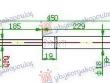 AMORTIZER GEPEK STAKLA (452L-1 za Jeep Cherokee od 2002. do 2008. god.