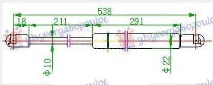 AMORTIZER GEPEK VRATA (540L-45