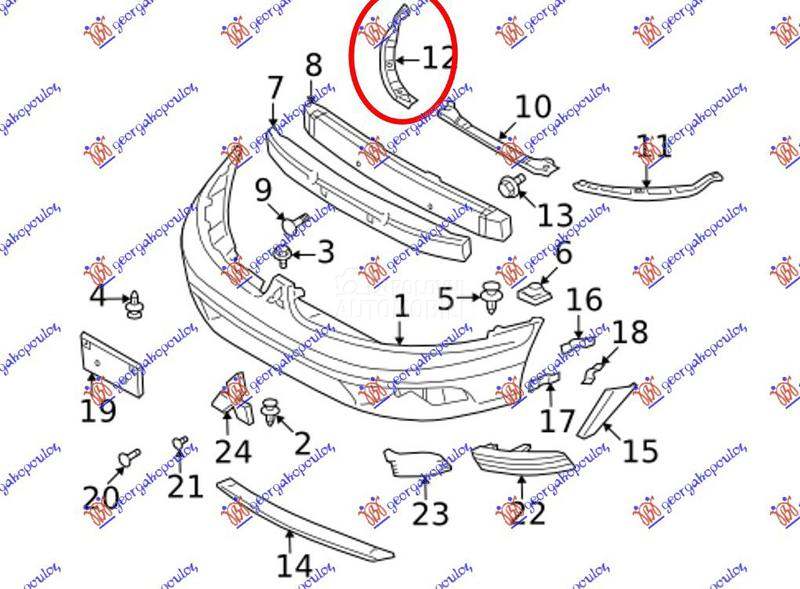 NOSAC PREDNJEG BRANIKA METALNI